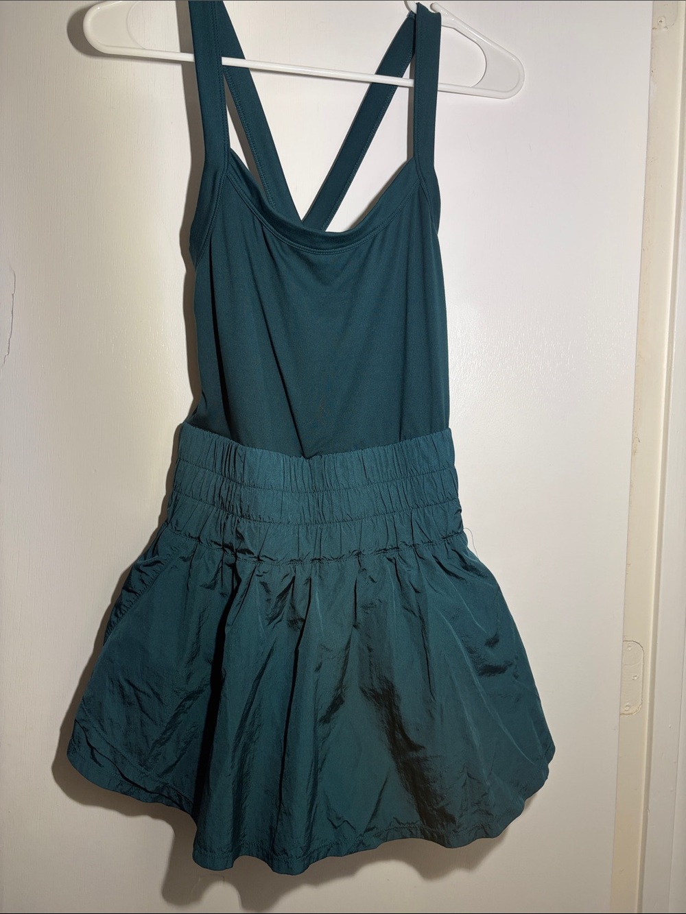 FP Movement by Free People Teal Strappy Athletic Romper